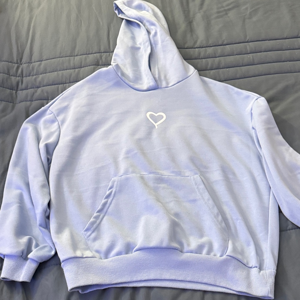 Light Purple Heart Embroidered Women's Hoodie